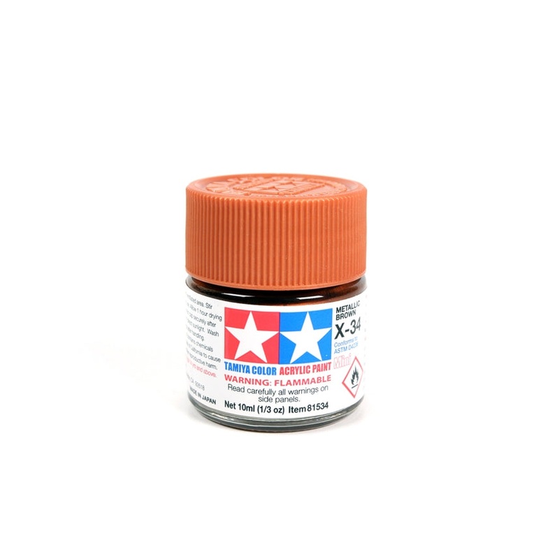 Tamiya Acrylic Mini X34, Metallic Brown 10ml Bottle