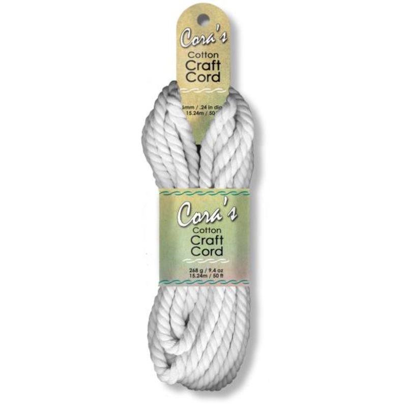 6mm Cotton Craft Cord CCC6 White
