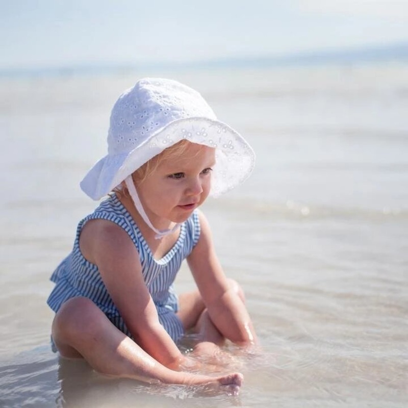 Baby Girl Flowered Eyelet Sunhat 1828 0-6MO