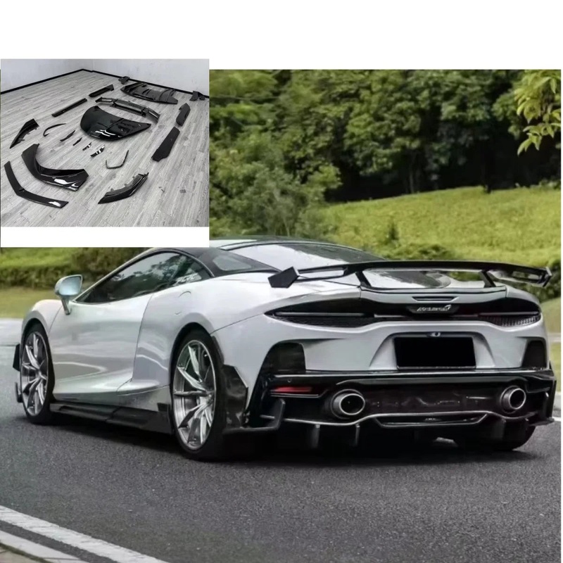 Used for McLaren GT Modification PRO Small Surround Carbon Fiber Body Kit Diffuser Side Skirts Rear Spoiler Hood army green