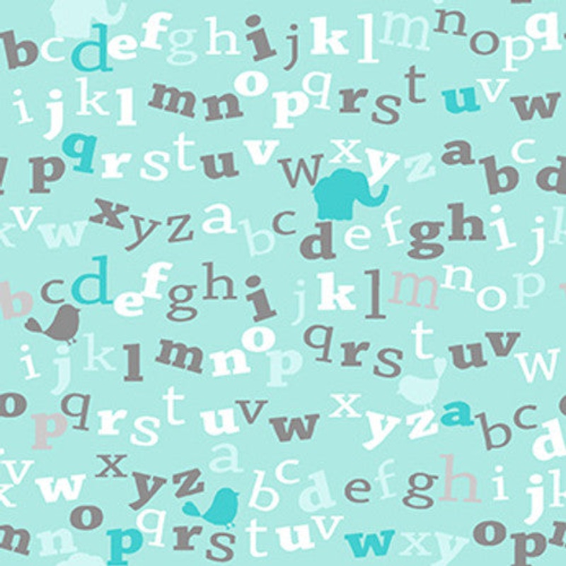 ABCs Cotton Flannel Fabric 12438 Turquoise