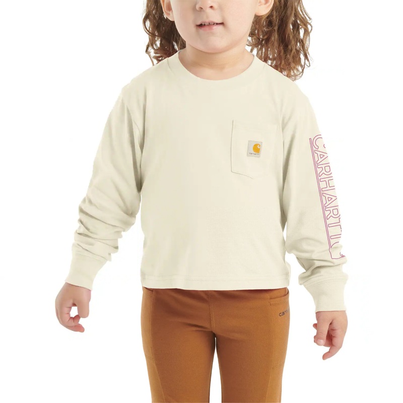 Baby Girls’ Long-Sleeve Graphic Pocket T-Shirt CA7071 Malt 2T