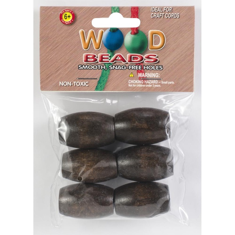 Wooden Craft Beads Walnut Oval