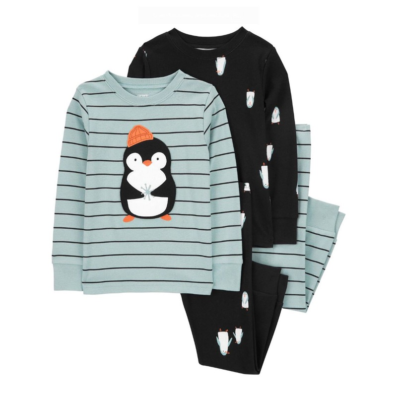 Baby Boys’ 4-Piece Penguin 100% Snug Fit Cotton Pajamas R492810 2T