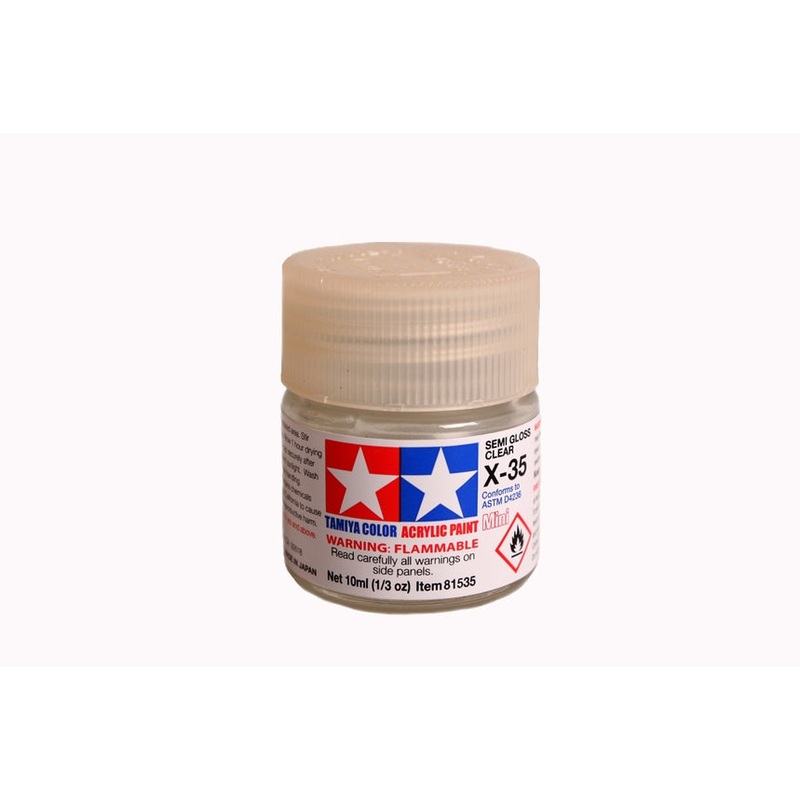 Tamiya Acrylic Mini X-35 Semi Gloss Clear 10ml Bottle