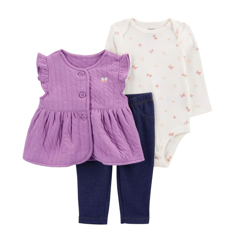 Baby Girls’ 3-Piece Quilted Vest Set 1R962210 Newborn