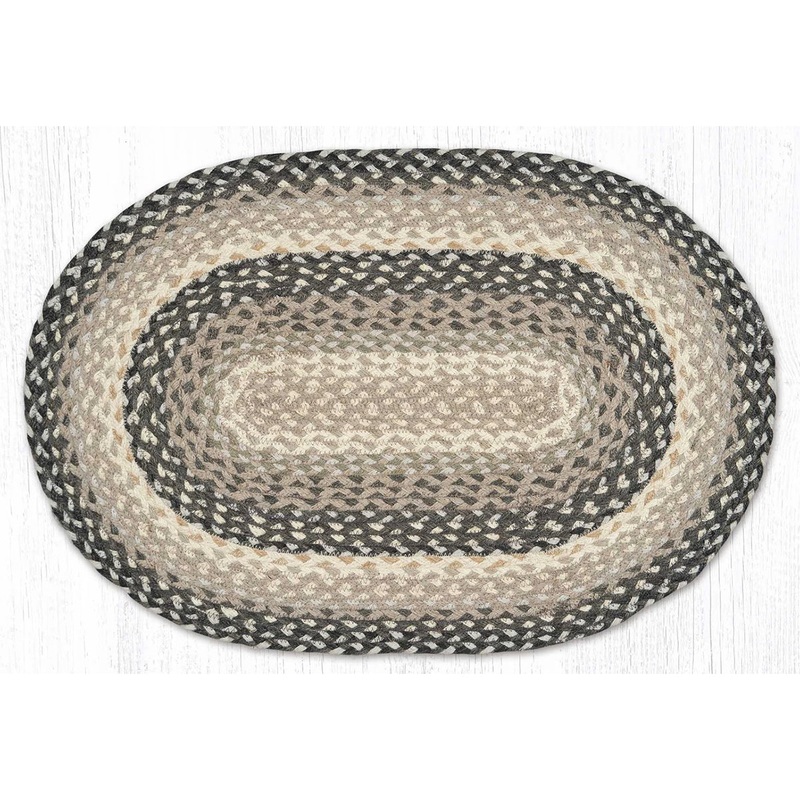 Braided Jute Rug Gray and Ivory C-890 20 x 30 inches