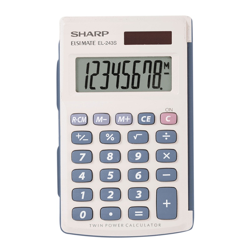 8 digit Solar Powered Pocket Calculator EL243SB