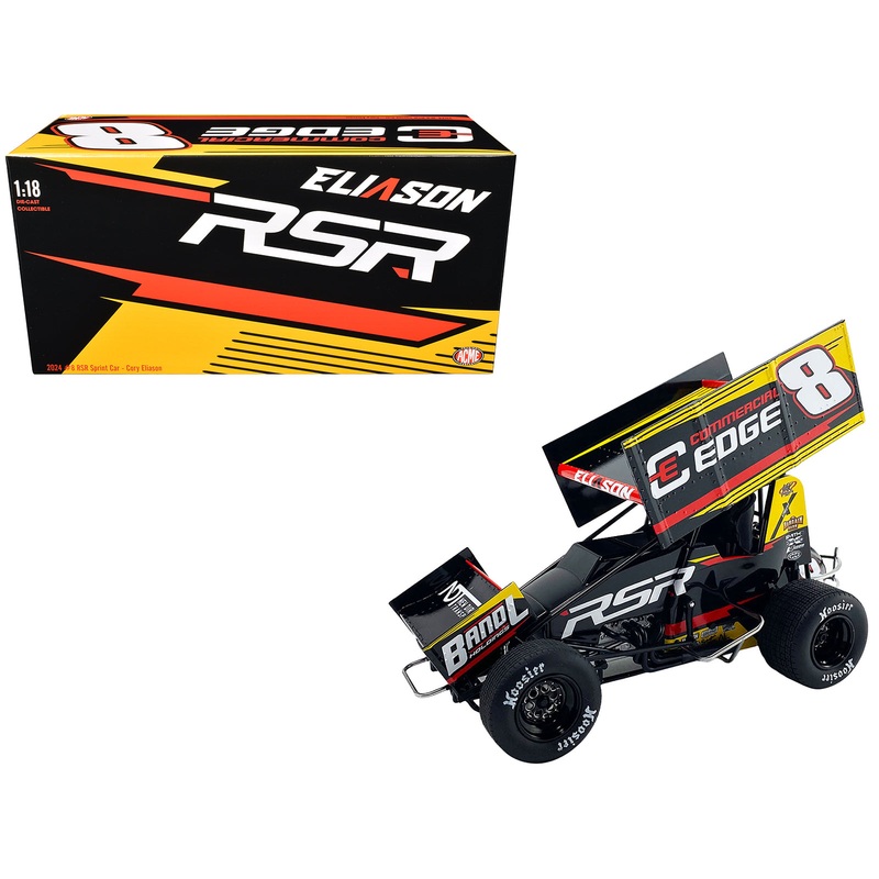 Winged Sprint Car #8 Cory Eliason “Commercial Edge” RSR “High Limit Sprint Car Series” (2024) 1/18 Diecast Model Car by ACME