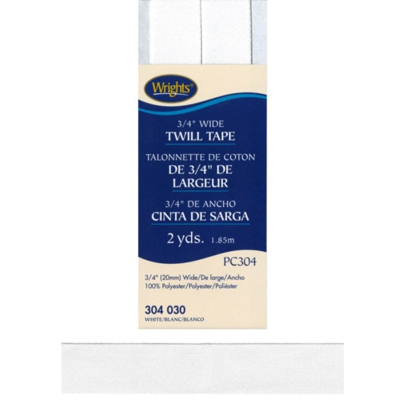 3/4-Inch Wide Twill Tape 117304 0030 – White