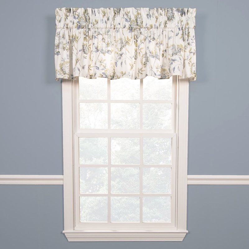 Abigail Curtains 134 Blue Tailored Valance (80″W x 15″L)