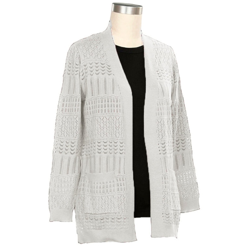Women’s Long-Sleeve Maria Solid Cardigan 1319 New Ivory Small