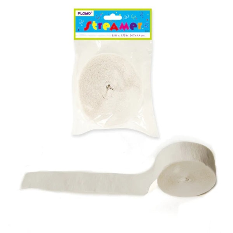 81 Foot Party Crepe Streamer SM White