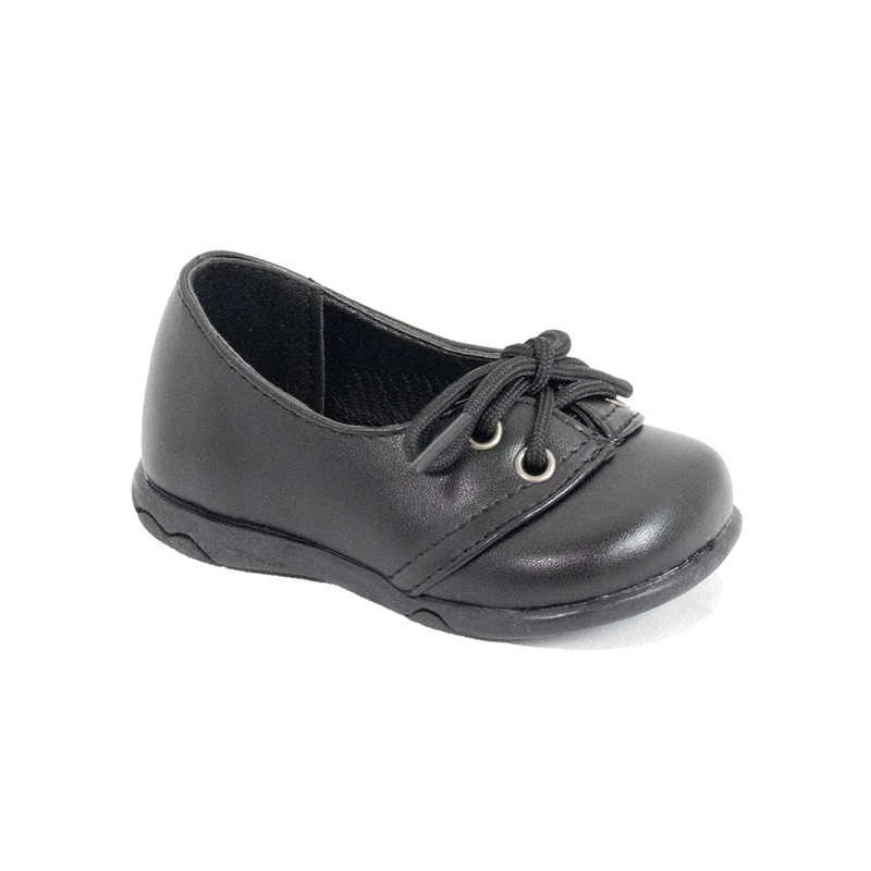 Infant Girls’ Expressions Black Tie Shoes FS2420 Toddler’s 2