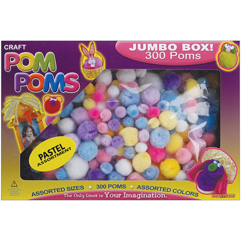 Assorted Pastel Pom Poms POM-PMU