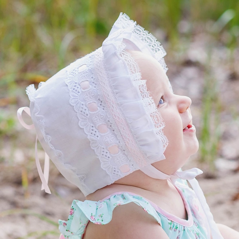 Baby Bonnet Girls Pink Ribbon 1803 0-3 months