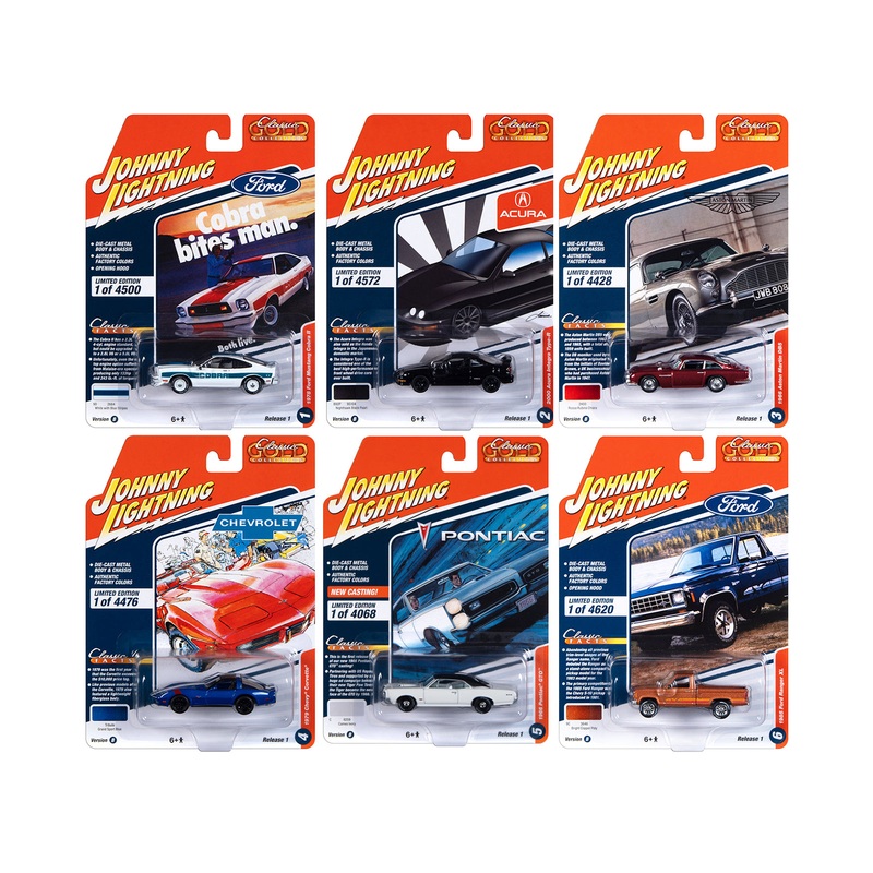 “Classic Gold Collection” 2023 Set B of 6 Cars Release 1 1/64 Diecast Model Cars by Johnny Lightning