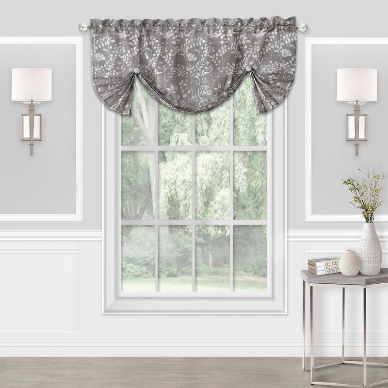 Charlotte Window Curtains CHP Gray Roman Pleated Valance (52×17″)