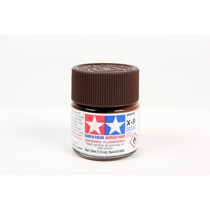 Tamiya Acrylic Mini X9, Brown 10ml Bottle