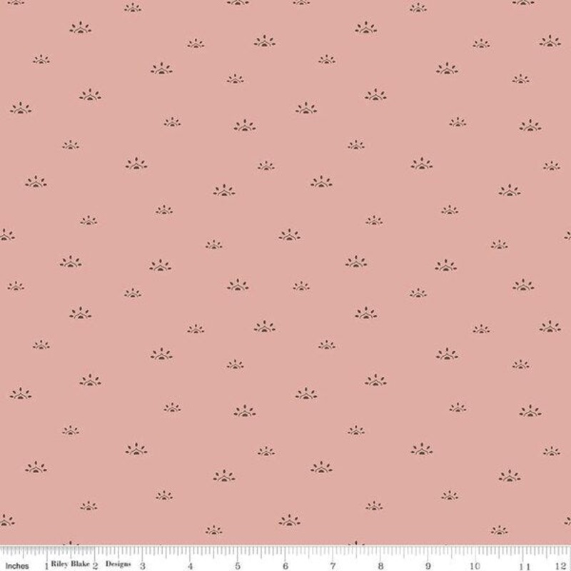 Winged Medley Collection Woodblock Cotton Fabric C15915 Dusty Rose
