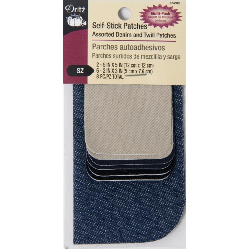 Assorted Self-Stick Denim and Twill Temporary Patches S-55285