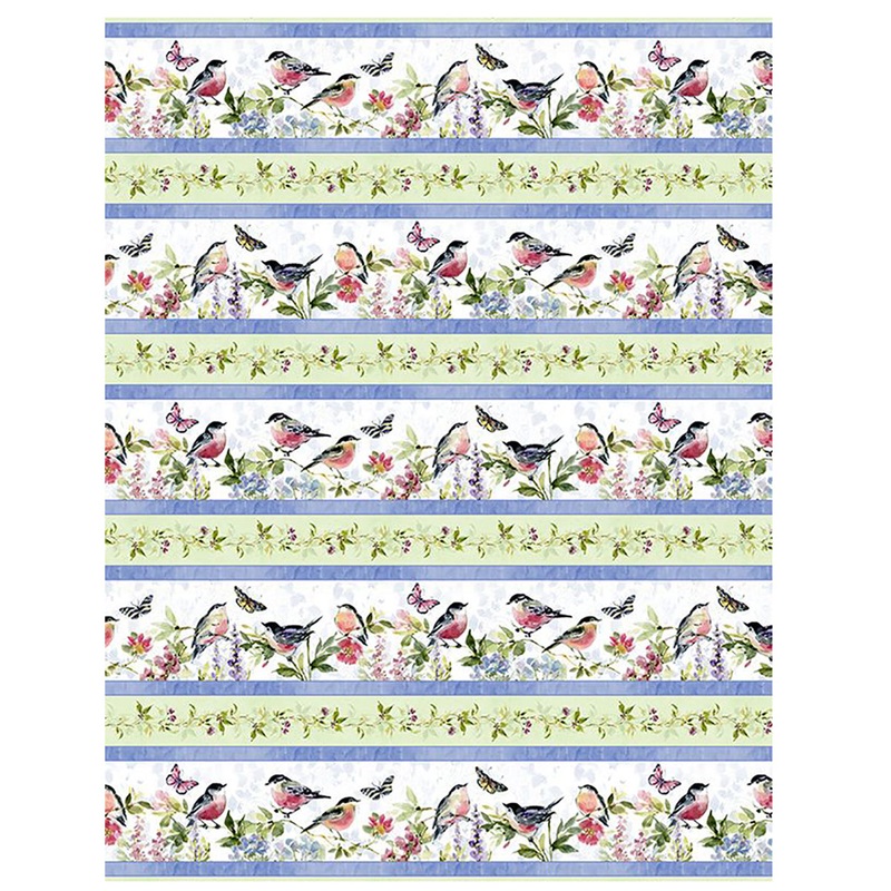 Among the Branches Collection Repeating Stripes Cotton Fabric 39753-137 Multi Colors