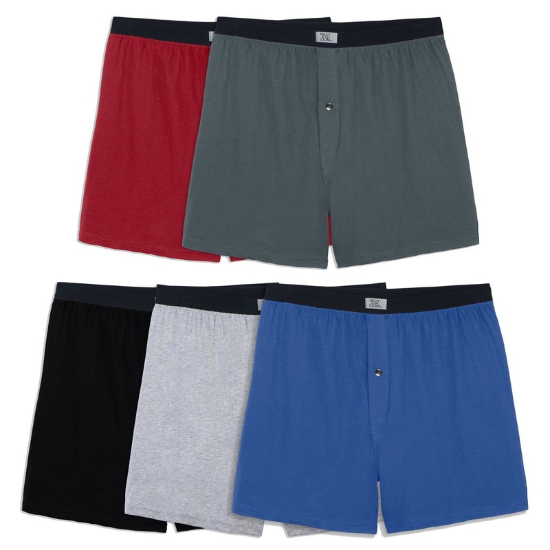 5-Pack Men’s Solid Knit Boxers 5P540TG Small