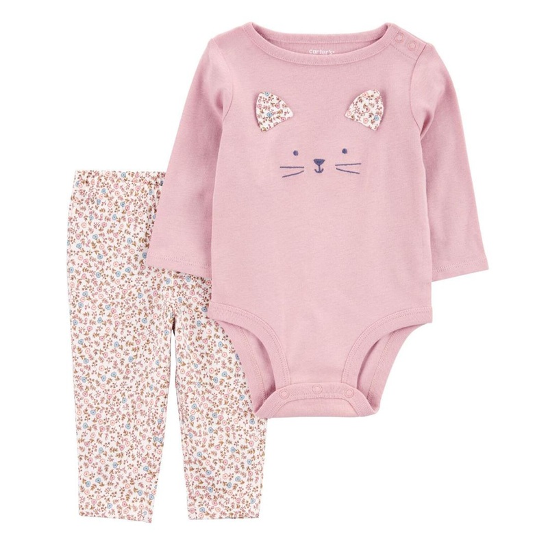 Baby Girls’ 2-Piece Cat Bodysuit Pant Set 1R965810 Newborn