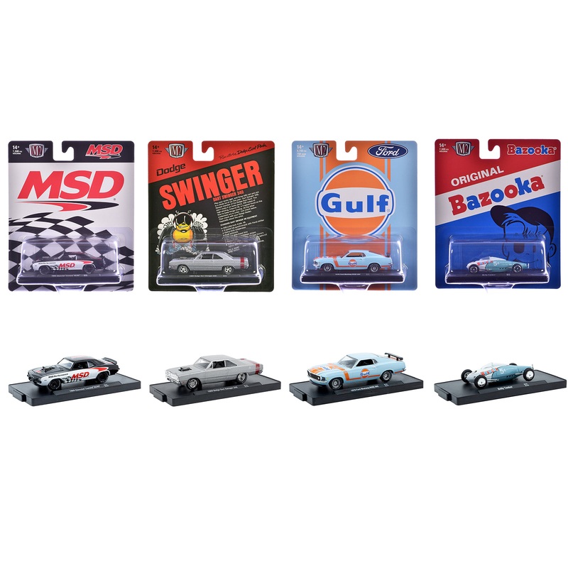 “Auto-Drivers” Set of 4 pieces in Blister Packs Release 131 Limited Edition to 7500 pieces Worldwide 1/64 Diecast Model Cars by M2 Machines