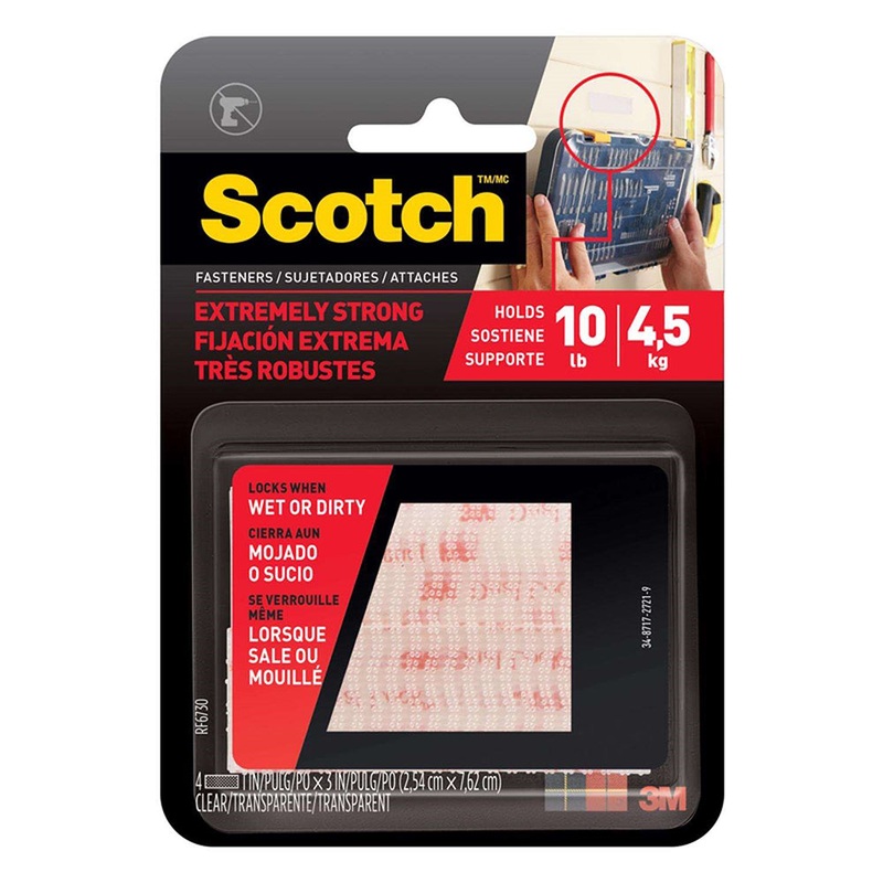 Scotch Extreme Hook and Loop Fasteners RF 1″ x 3″ (2 pairs)