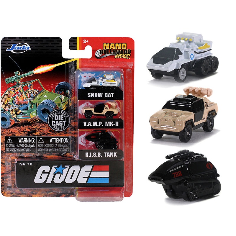 “G.I. Joe” 3 piece Set “Nano Hollywood Rides” Diecast Models by Jada