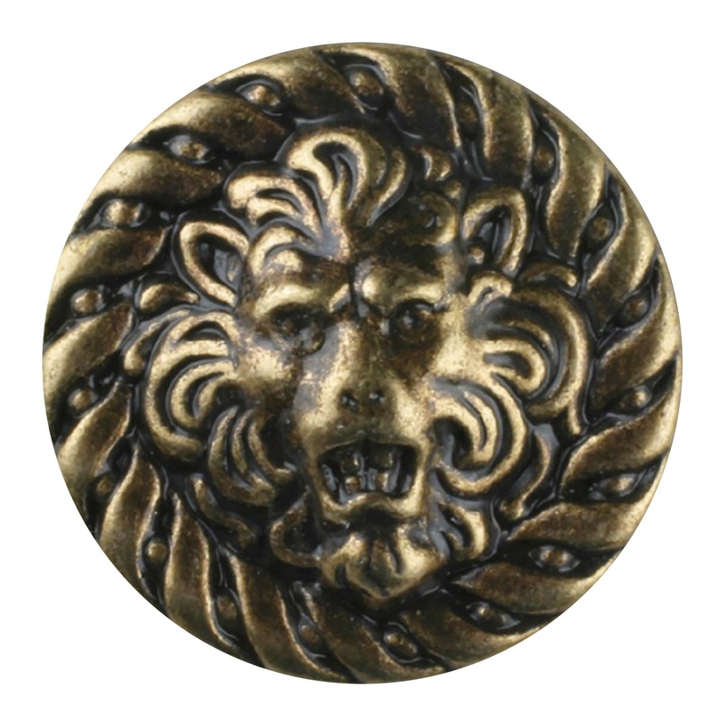 Antique Brass Lion Button DB-1795, 1796 15 mm, 5/8 inch – 2 buttons