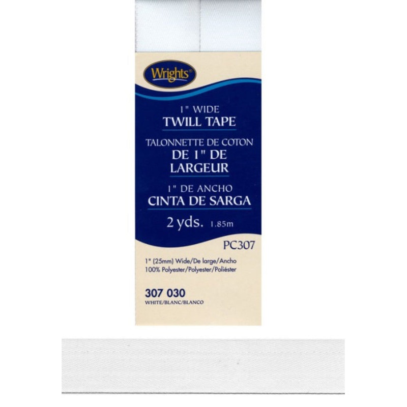1-Inch Wide Twill Tape 117307 0030 – White