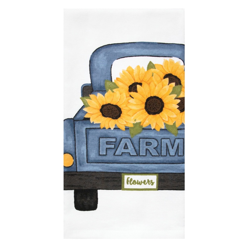 Blue Sunflower Truck Kitchen Towel 17429