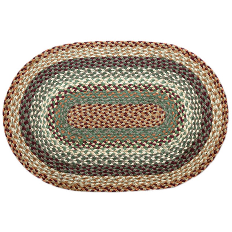 Braided Rug Oval Cranberry & Buttermilk C-413 20 x 30 inches