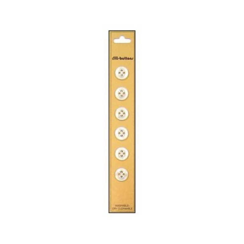White 4-Hole Pearlized Buttons 11mm buttons (6 per pack)