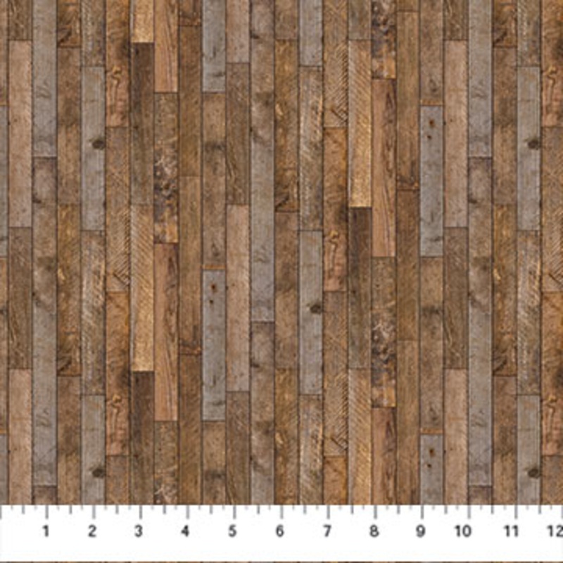Barn Quilts Collection Barnboard Cotton Fabric DP27321-34 Brown