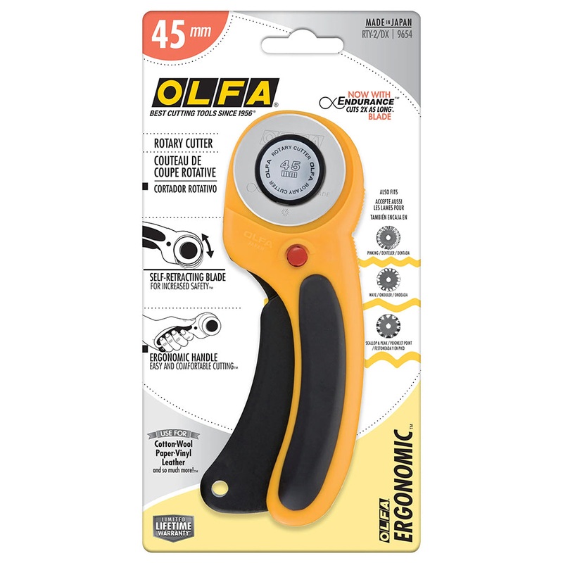 45mm Ergonomic Rotary Cutter Classic Yellow