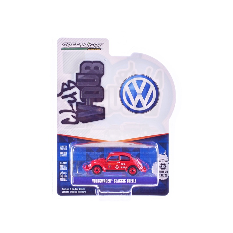 Volkswagen Classic Beetle “Corpo de Bombeiros da Policia Militar” Red “Club Vee-Dub” Series 20 1/64 Diecast Model Car by Greenlight