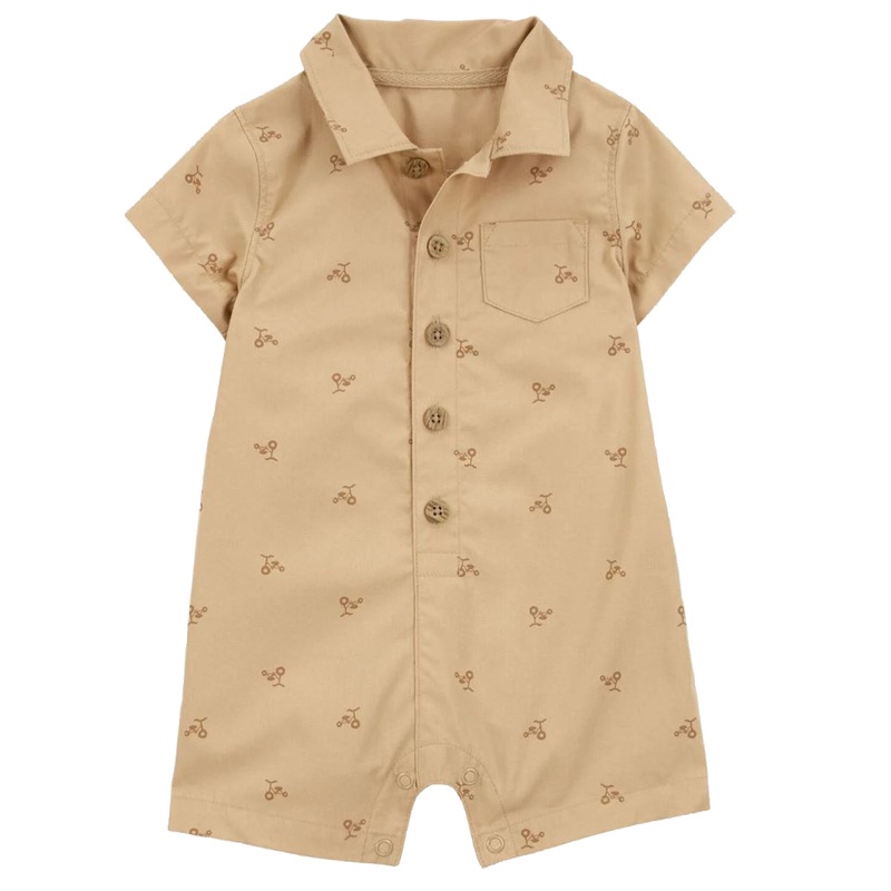 Baby Boys’ Tan Button-Front Romper 1S470610 Newborn