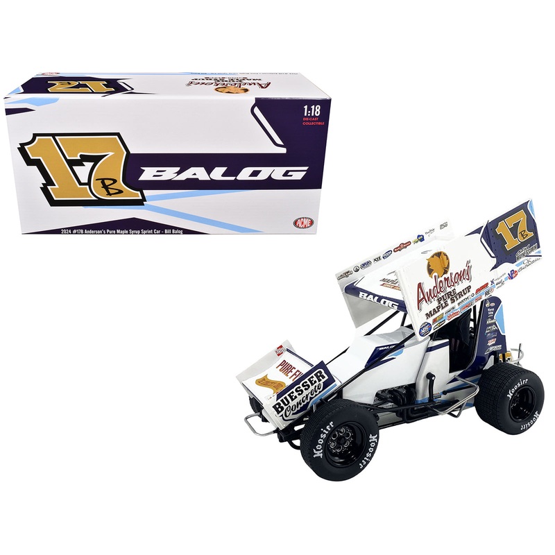 Winged Sprint Car #17B Bill Balog “Anderson’s Pure Maple Syrup” B Squared Motorsports “World of Outlaws” (2024) 1/18 Diecast Model Car by ACME