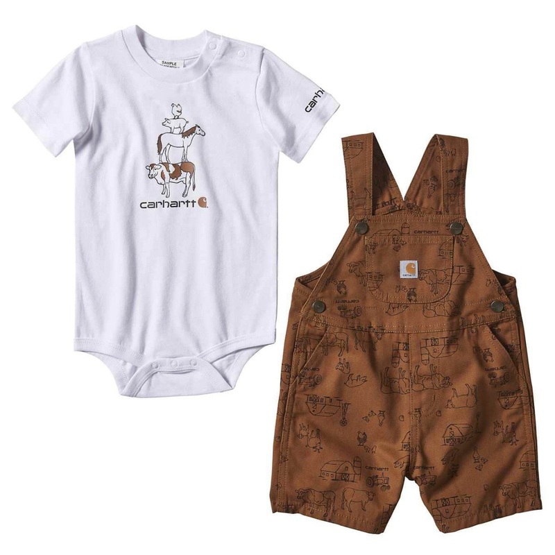Baby and Toddler Boy Printed Canvas Shortall Set CG8753 3MO
