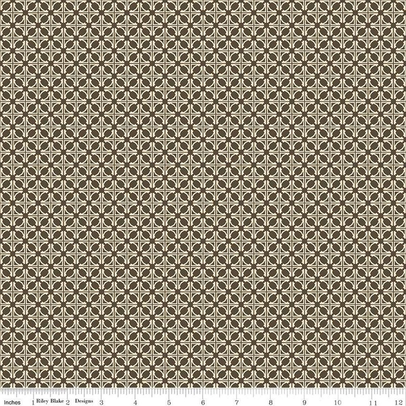 Winged Medley Collection Tile Cotton Fabric C15916 Brown