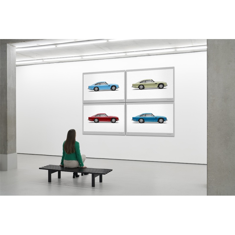 Aston Martin DB5 Vantage – 150cm Half Tone Flat Bed Print – Side View Edition in Sierra Blue
