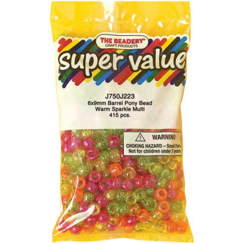 Warm Sparkle Pony Beads J750-J223