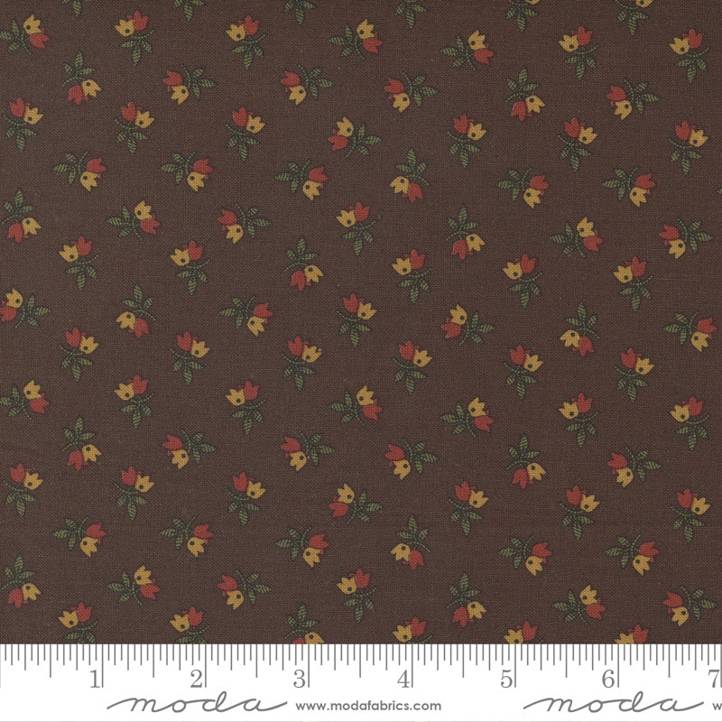 Adamstown Collection Tulips Cotton Fabric 38131 Brown
