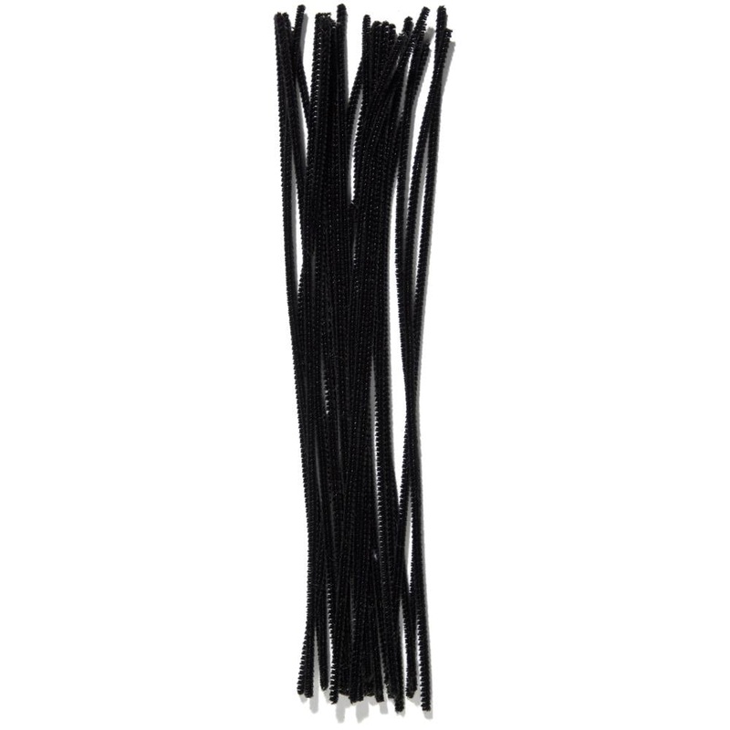 Chenille Stems Pipe Cleaners 3mm 25-pack CHNSTM3M Black