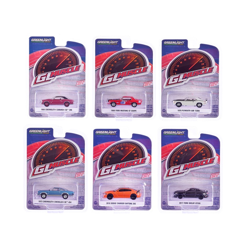 “GreenLight Muscle” Set of 6 pieces Series 29 1/64 Diecast Model Cars by Greenlight