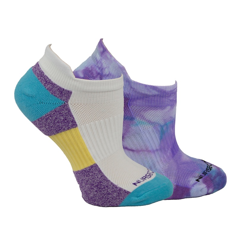 2-Pair Violet Mist Tie Dye Compression Anklet Sock NA0039599