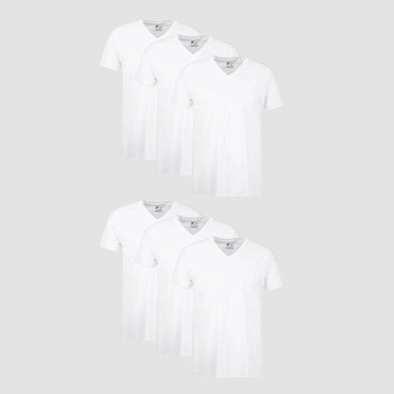 6-Pack Men’s White V-Neck Undershirts 777VP6 Small